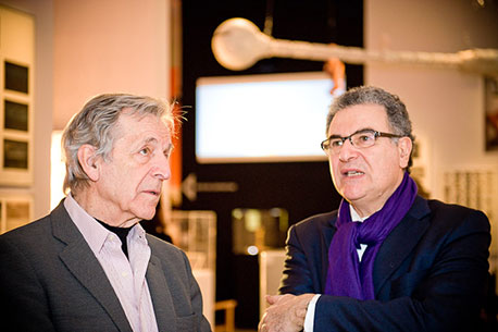 Costa-Gavras, Präsident der Cinémathèque Française, mit dem Direktor Serge Toubiana